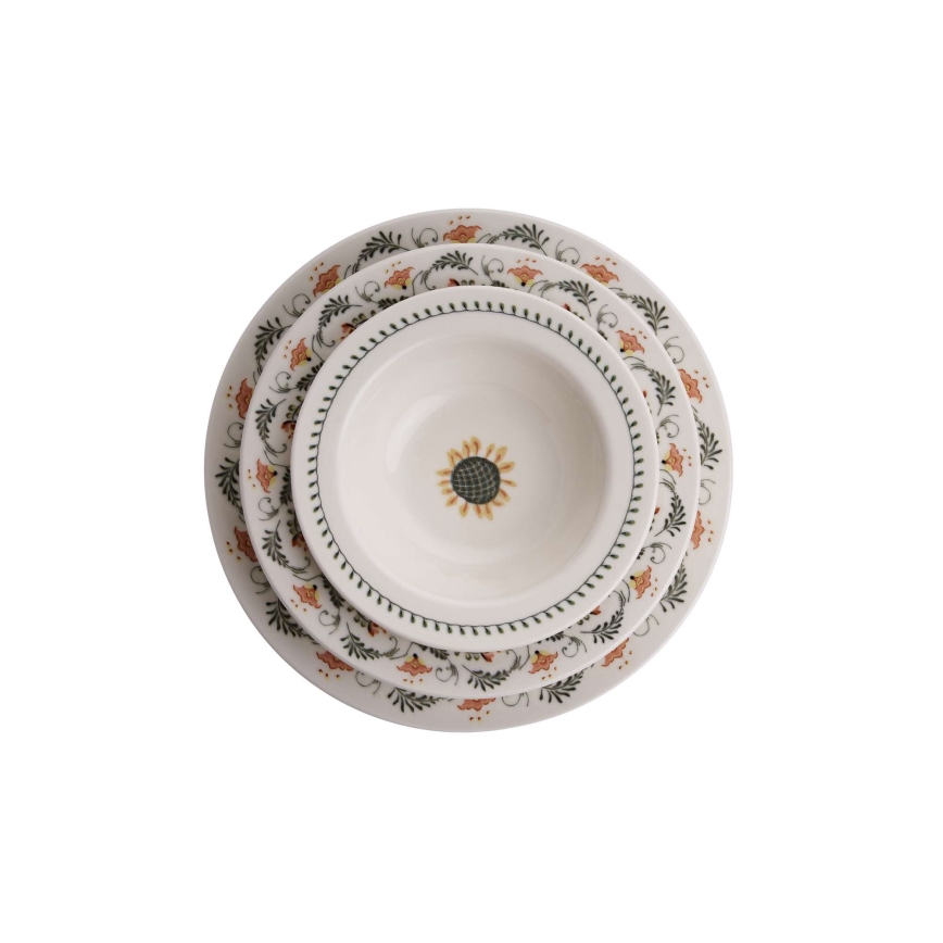 24-delt spisesæt, flerfarvet/porcelæn