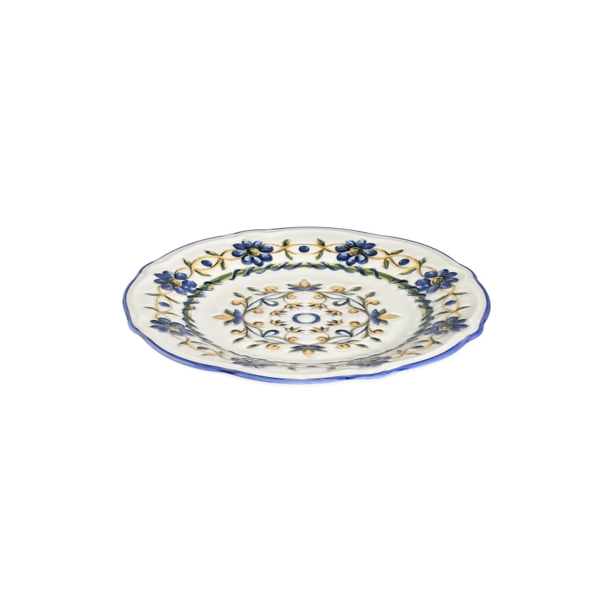 24-delt spisesæt hvid/blå/gul/porcelæn