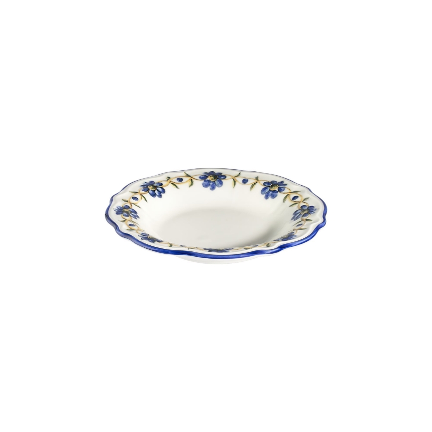 24-delt spisesæt hvid/blå/gul/porcelæn