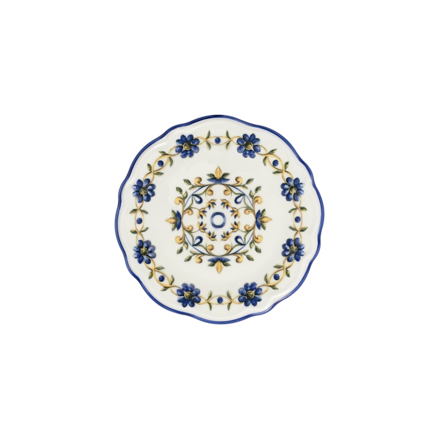 24-delt spisesæt hvid/blå/gul/porcelæn