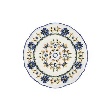 24-delt spisesæt hvid/blå/gul/porcelæn