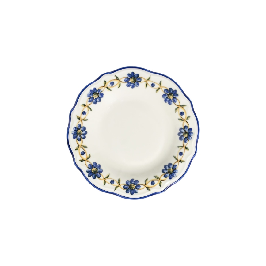 24-delt spisesæt hvid/blå/gul/porcelæn