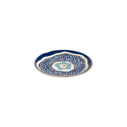 24-delt spisesæt hvid/blå/guld/porcelæn