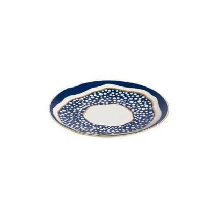 24-delt spisesæt hvid/blå/guld/porcelæn
