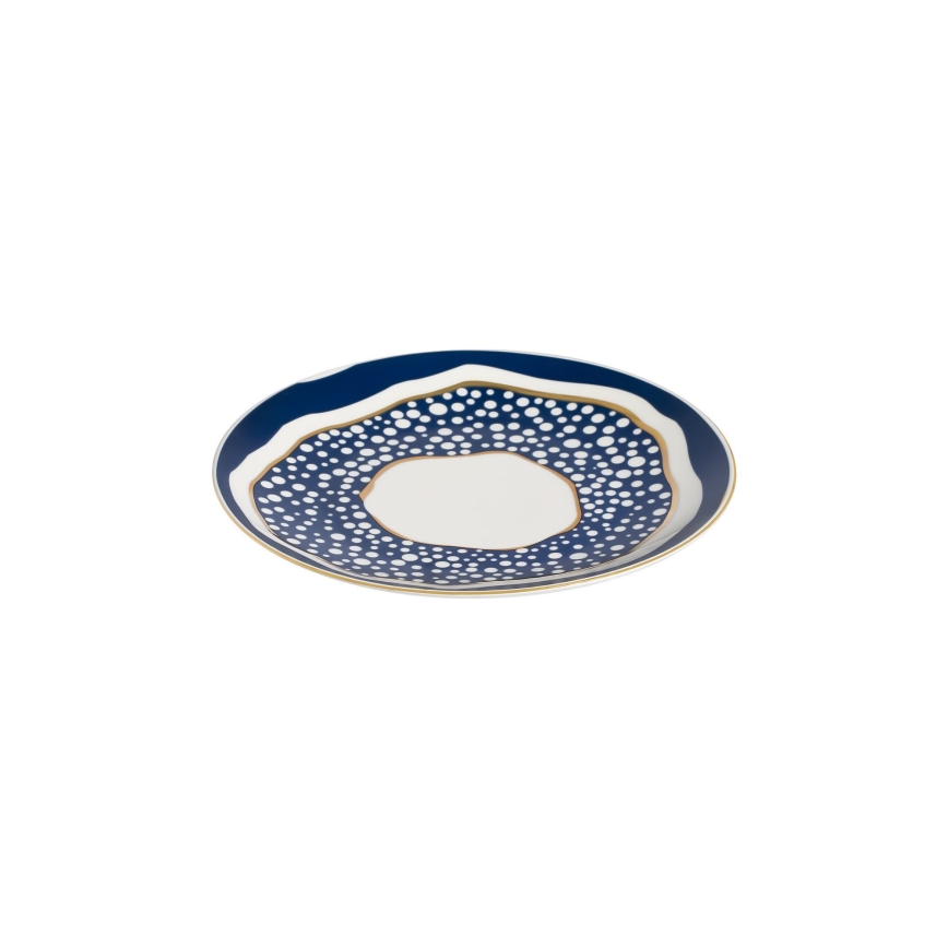 24-delt spisesæt hvid/blå/guld/porcelæn