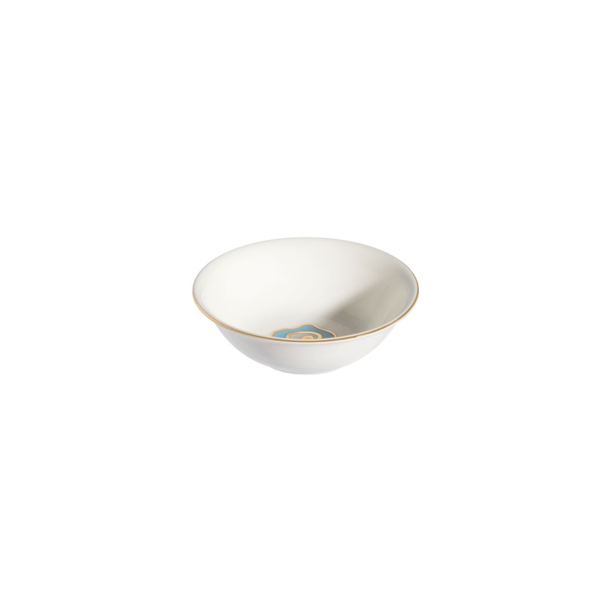 24-delt spisesæt hvid/blå/guld/porcelæn