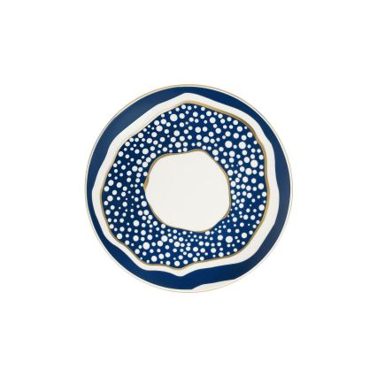 24-delt spisesæt hvid/blå/guld/porcelæn