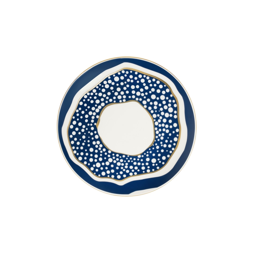 24-delt spisesæt hvid/blå/guld/porcelæn
