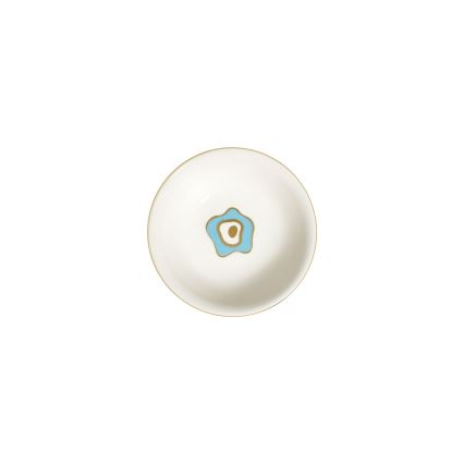 24-delt spisesæt hvid/blå/guld/porcelæn