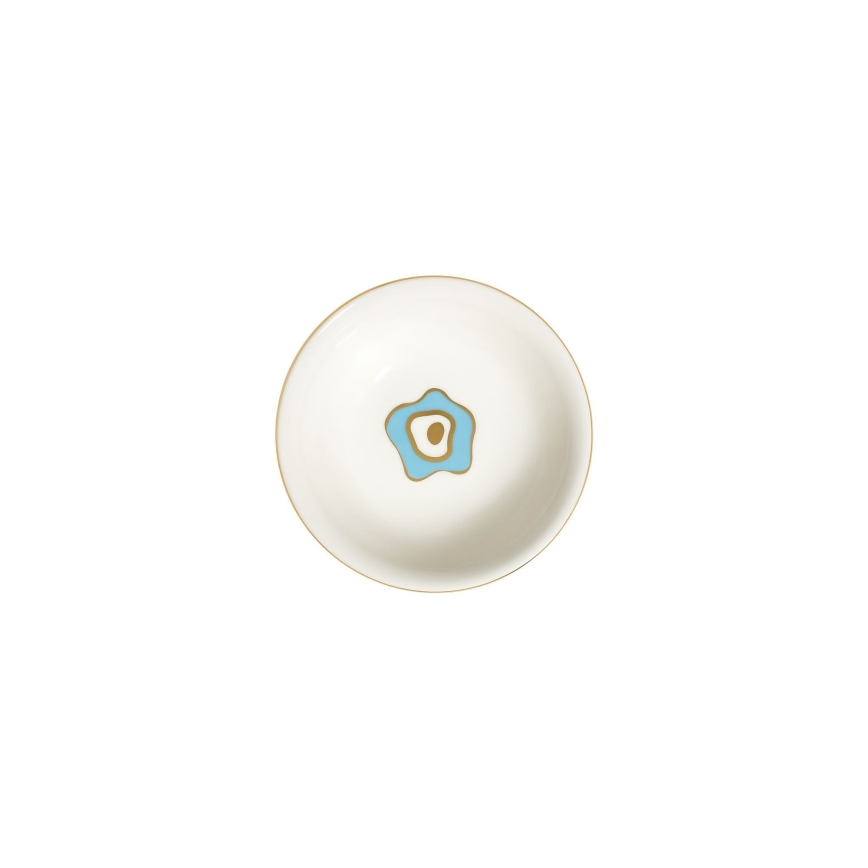 24-delt spisesæt hvid/blå/guld/porcelæn
