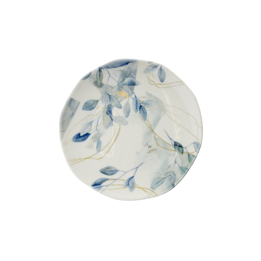 24-delt spisesæt, hvid/blå, porcelæn