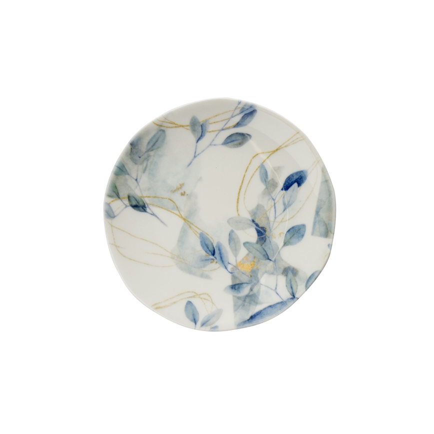 24-delt spisesæt, hvid/blå, porcelæn