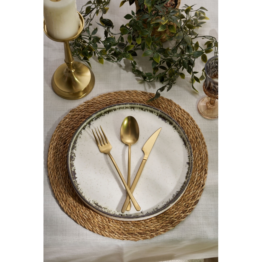 24-delt spisesæt, hvid/brun, porcelæn