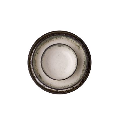 24-delt spisesæt, hvid/brun, porcelæn