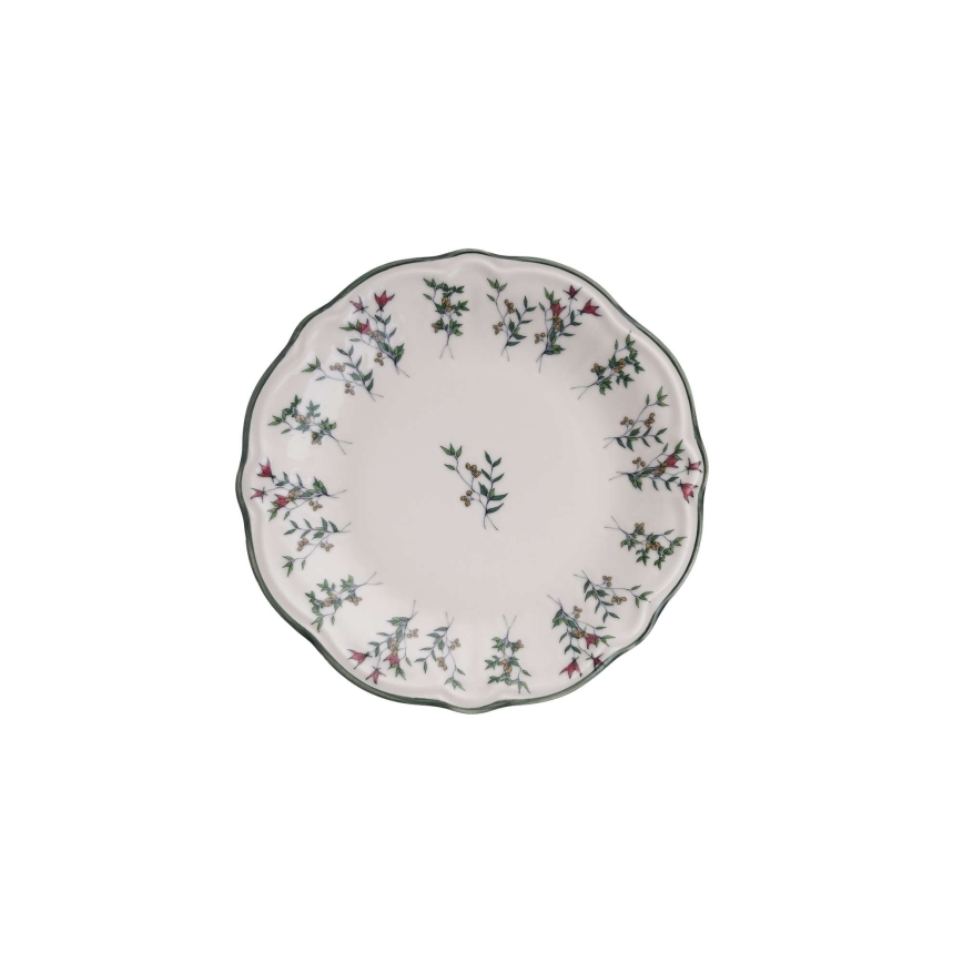 24-delt spisesæt, hvid/grøn, porcelæn