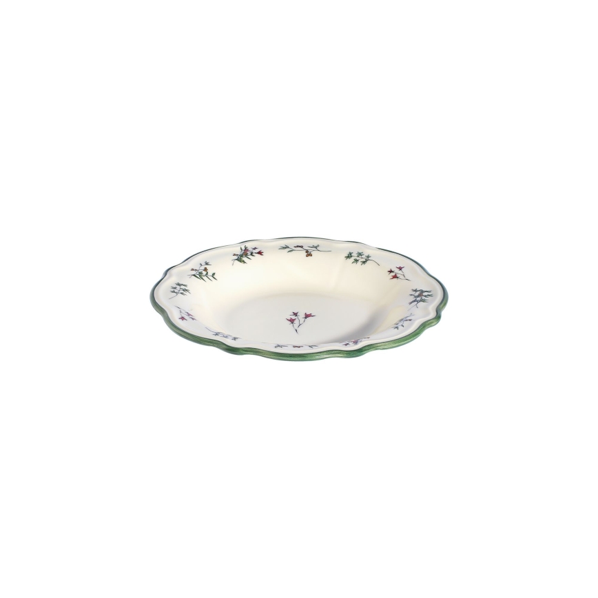 24-delt spisesæt hvid/grøn/rød/porcelæn