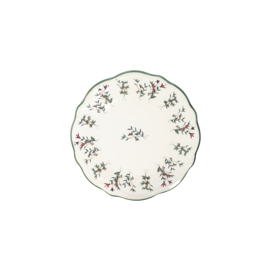 24-delt spisesæt hvid/grøn/rød/porcelæn