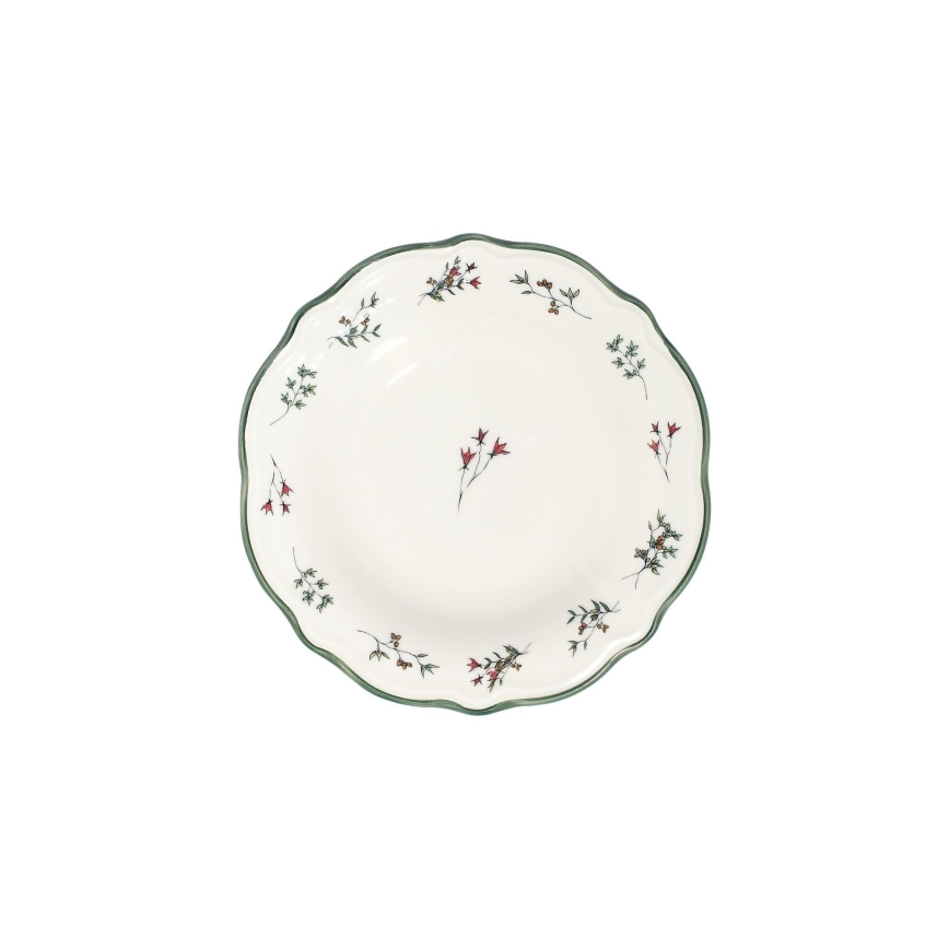 24-delt spisesæt hvid/grøn/rød/porcelæn