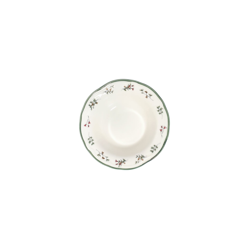 24-delt spisesæt hvid/grøn/rød/porcelæn