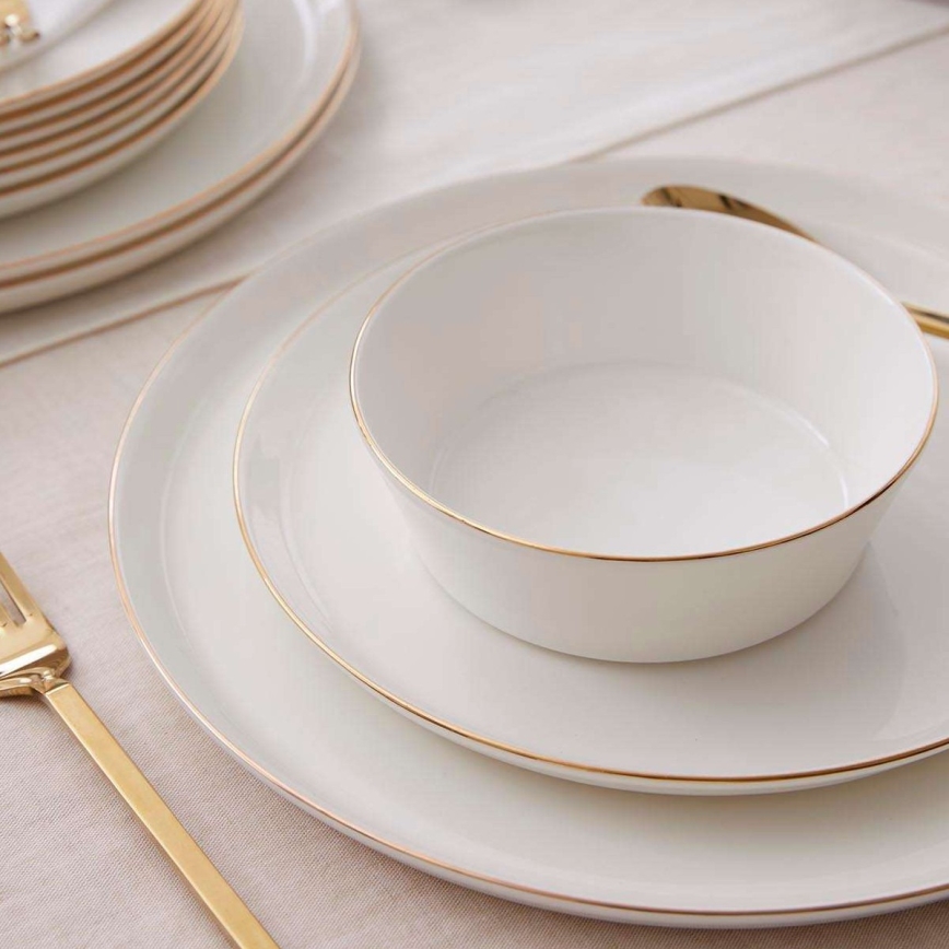 24-delt spisesæt hvid/guld/porcelæn