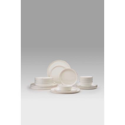 24-delt spisesæt hvid/guld/porcelæn