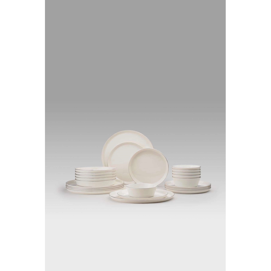 24-delt spisesæt hvid/guld/porcelæn