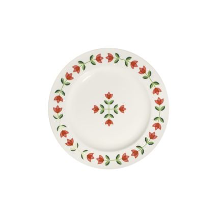 24-delt spisesæt hvid/rød/grøn/porcelæn