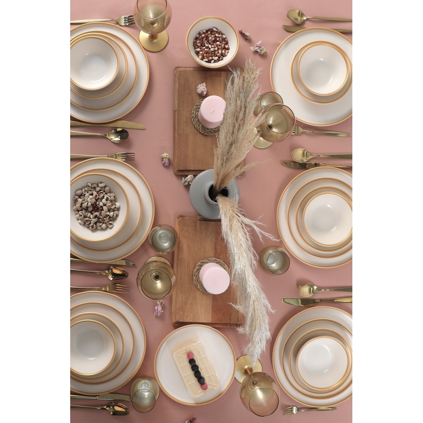 24-delt spisesæt i beige keramik