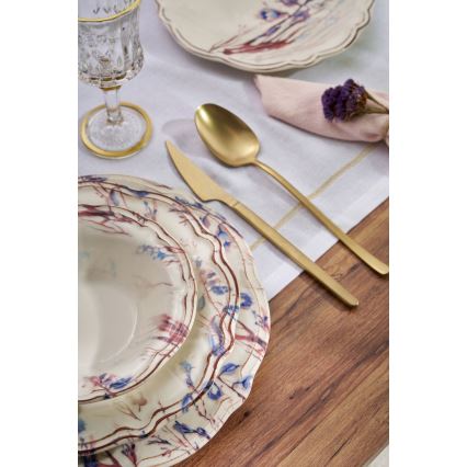 24-delt spisesæt i flerfarvet porcelæn