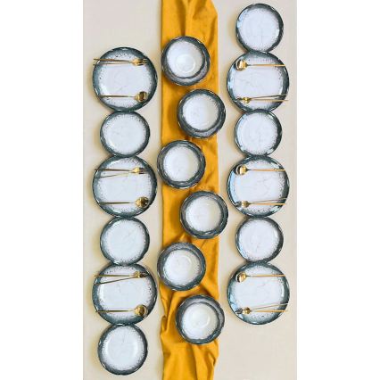 24-delt spisesæt i hvid/antracit keramik