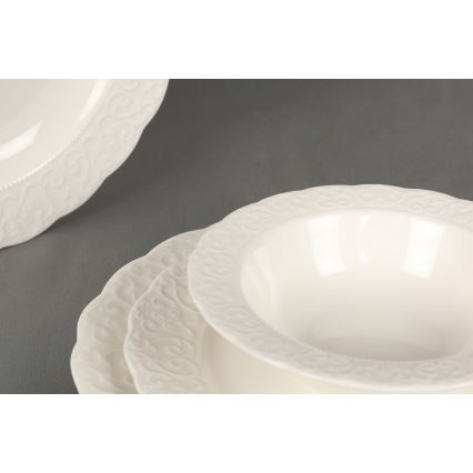24-delt spisesæt i hvidt porcelæn