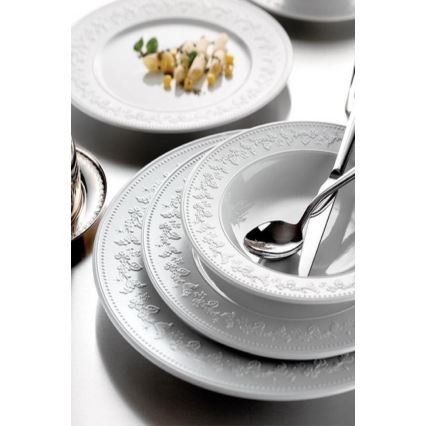 24-delt spisesæt i hvidt porcelæn