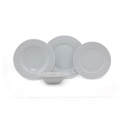 24-delt spisesæt i hvidt porcelæn