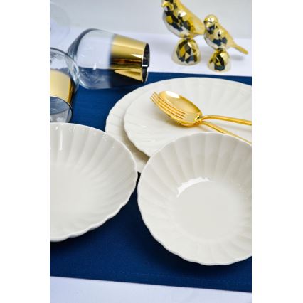 24-delt spisesæt i hvidt porcelæn