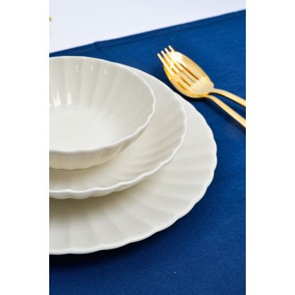 24-delt spisesæt i hvidt porcelæn