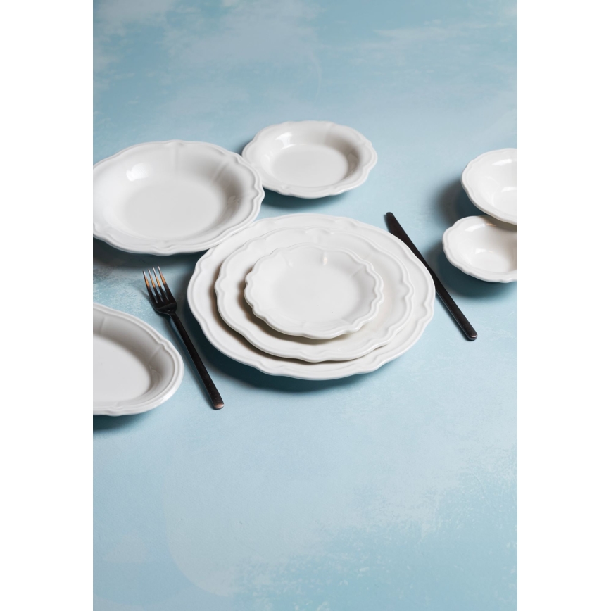 24-delt spisesæt i hvidt porcelæn