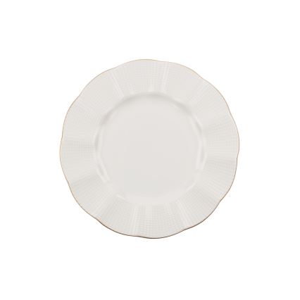 24-delt spisesæt i hvidt porcelæn med guld