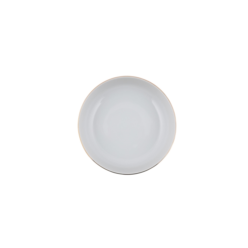 24-delt spisesæt i hvidt porcelæn med gulddetaljer