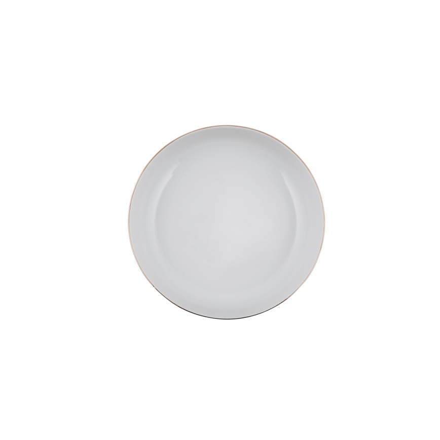 24-delt spisesæt i hvidt porcelæn med gulddetaljer