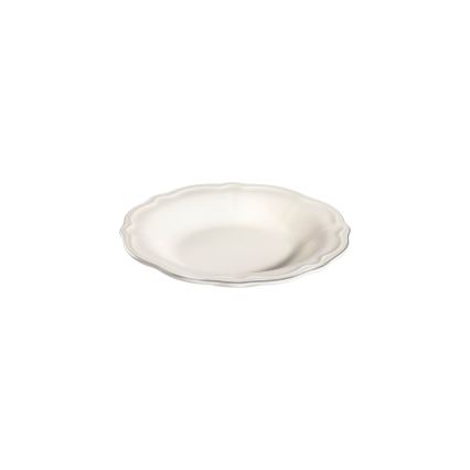 24-delt spisesæt i hvidt porcelæn med sølvdetaljer