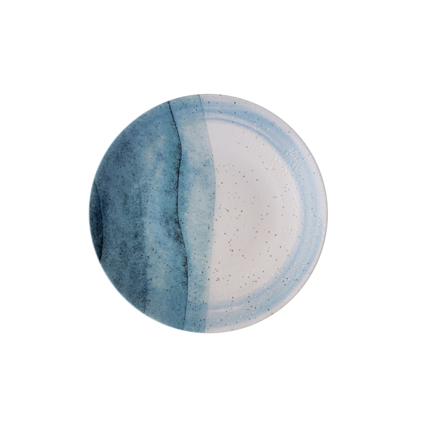 24-delt spisesæt i porcelæn, blå/creme