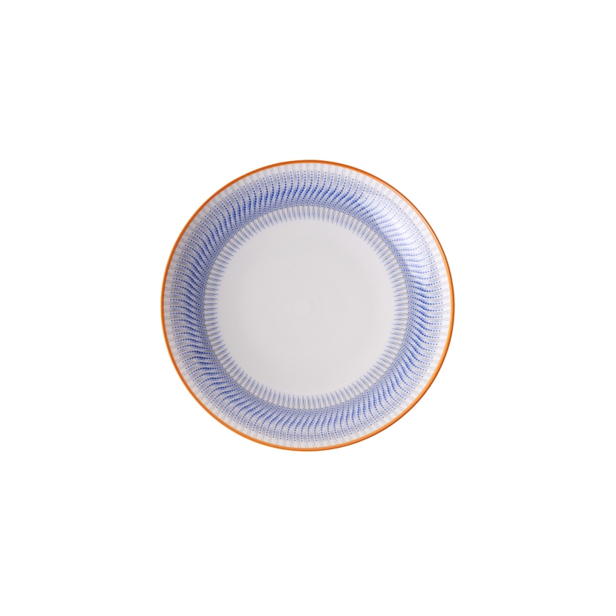 24-delt spisesæt i porcelæn, blå/orange