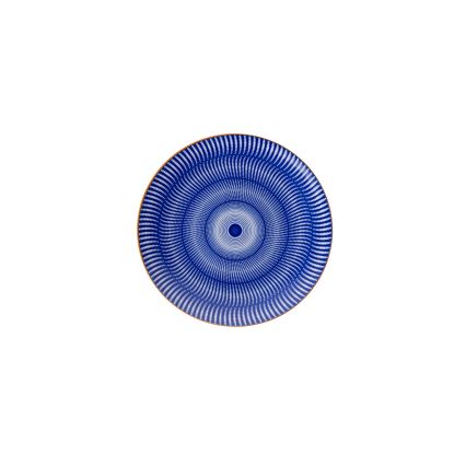 24-delt spisesæt i porcelæn, blå/orange