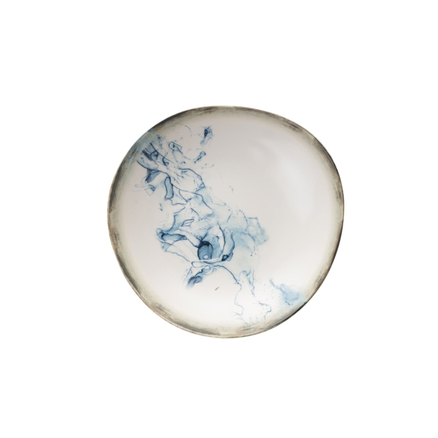 24-delt spisesæt i porcelæn, hvid/blå