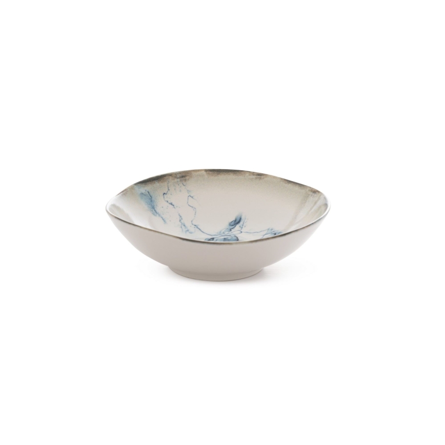 24-delt spisesæt i porcelæn, hvid/blå
