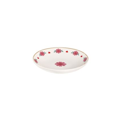 24-delt spisesæt i porcelæn, hvid/rød/grøn