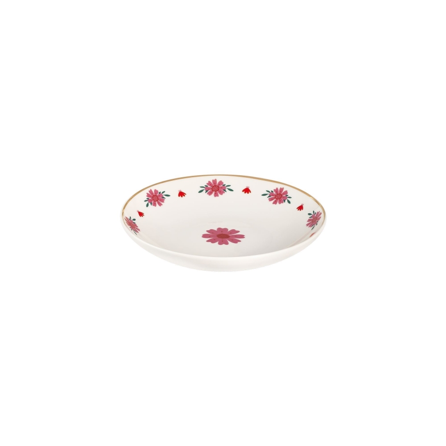 24-delt spisesæt i porcelæn, hvid/rød/grøn