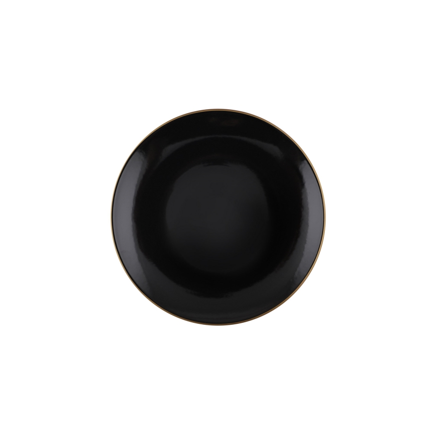 24-delt spisesæt i sort/guld, stentøj