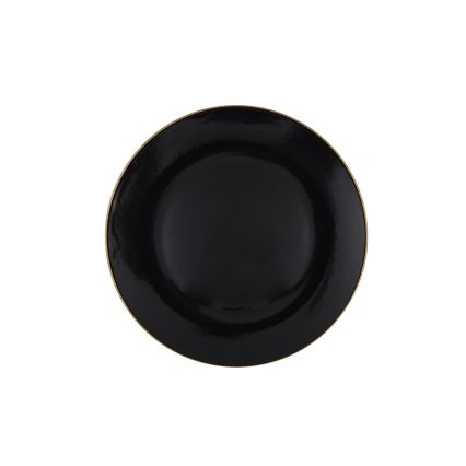 24-delt spisesæt i sort/guld, stentøj