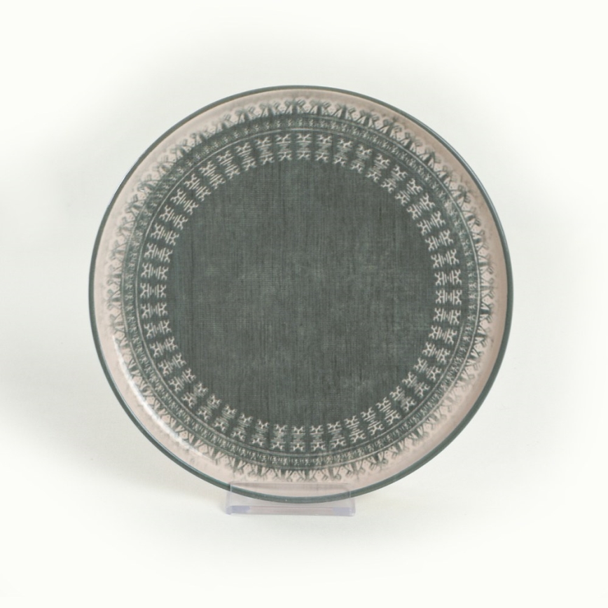 24-delt spisesæt i stentøj, beige/grøn